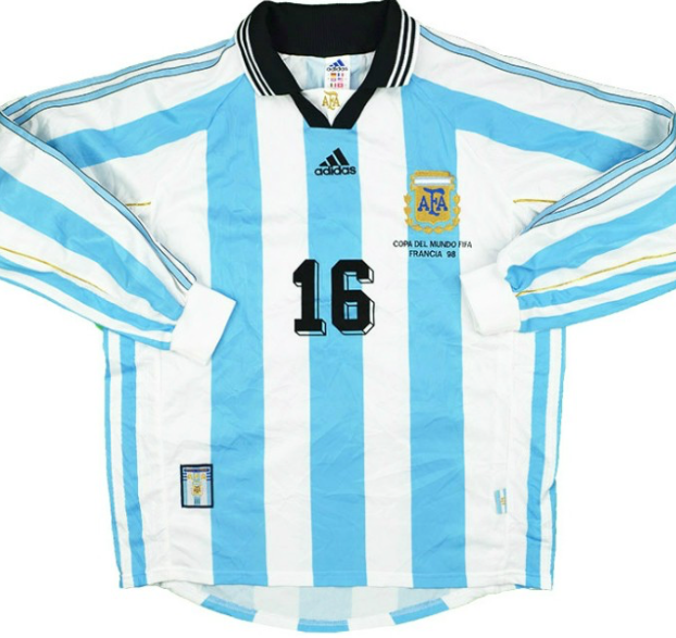 Adidas 1998 Argentina Match Issue World Cup Home Shirt