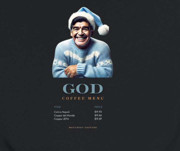 "God Coffee Menu" Sweatshirt - Exclusive 2024 Holiday