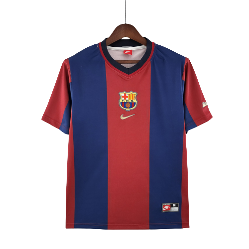 FC Barcelona Spain La Liga 1998-99 kit season at best price. Shop now your retro football kits in Glamour Soccer Store. Original quality and printing.