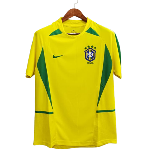 Brazil 2002 World Cup kit season at best price. Shop now your retro football kits in Glamour Soccer Store. Original quality and printing.