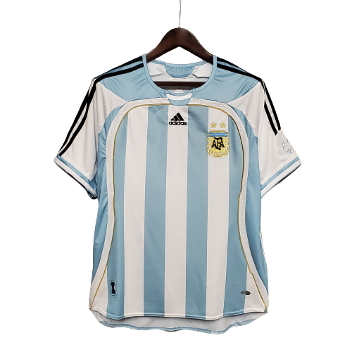 Argentina Retro Jersey from 2006 world season, Adidas kit, football jersey, first Messi World Cup jersey