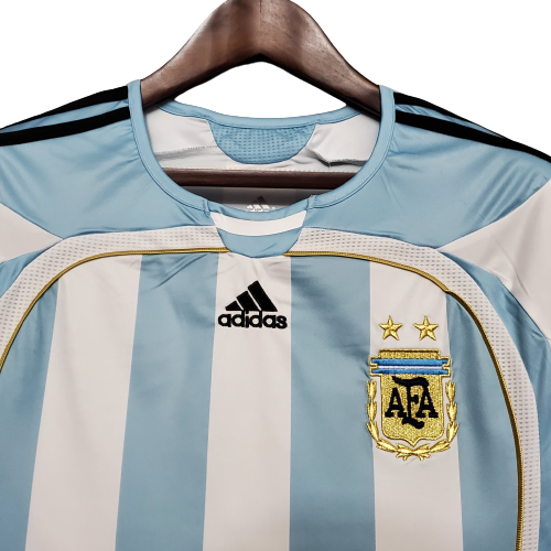 Argentina Retro Jersey from 2006 world season, Adidas kit, football jersey, first Messi World Cup jersey